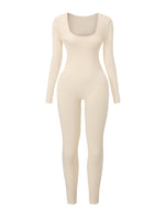 Ribbed Square Neck Jumpsuit