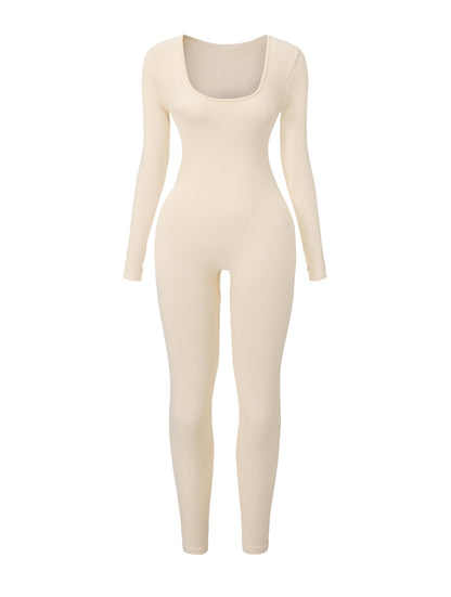 Ribbed Square Neck Jumpsuit