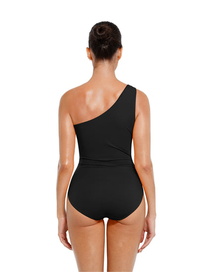 Cut-Out One-Shoulder Shapewear Swimsuit