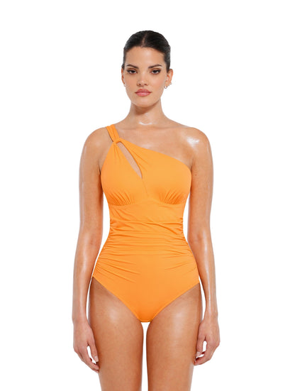 Cut-Out One-Shoulder Shapewear Swimsuit