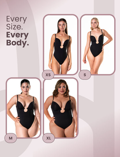 Plunge Shapewear Thong Bodysuit