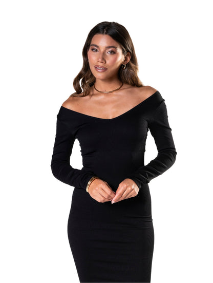 V-Neck Long Sleeve Shapewear Dress